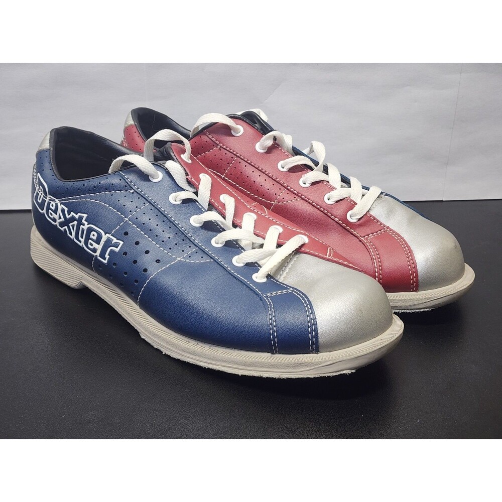 Dexter Bowling Shoes VTG Retro  Men's LeatherRental  Red Blue Size 10